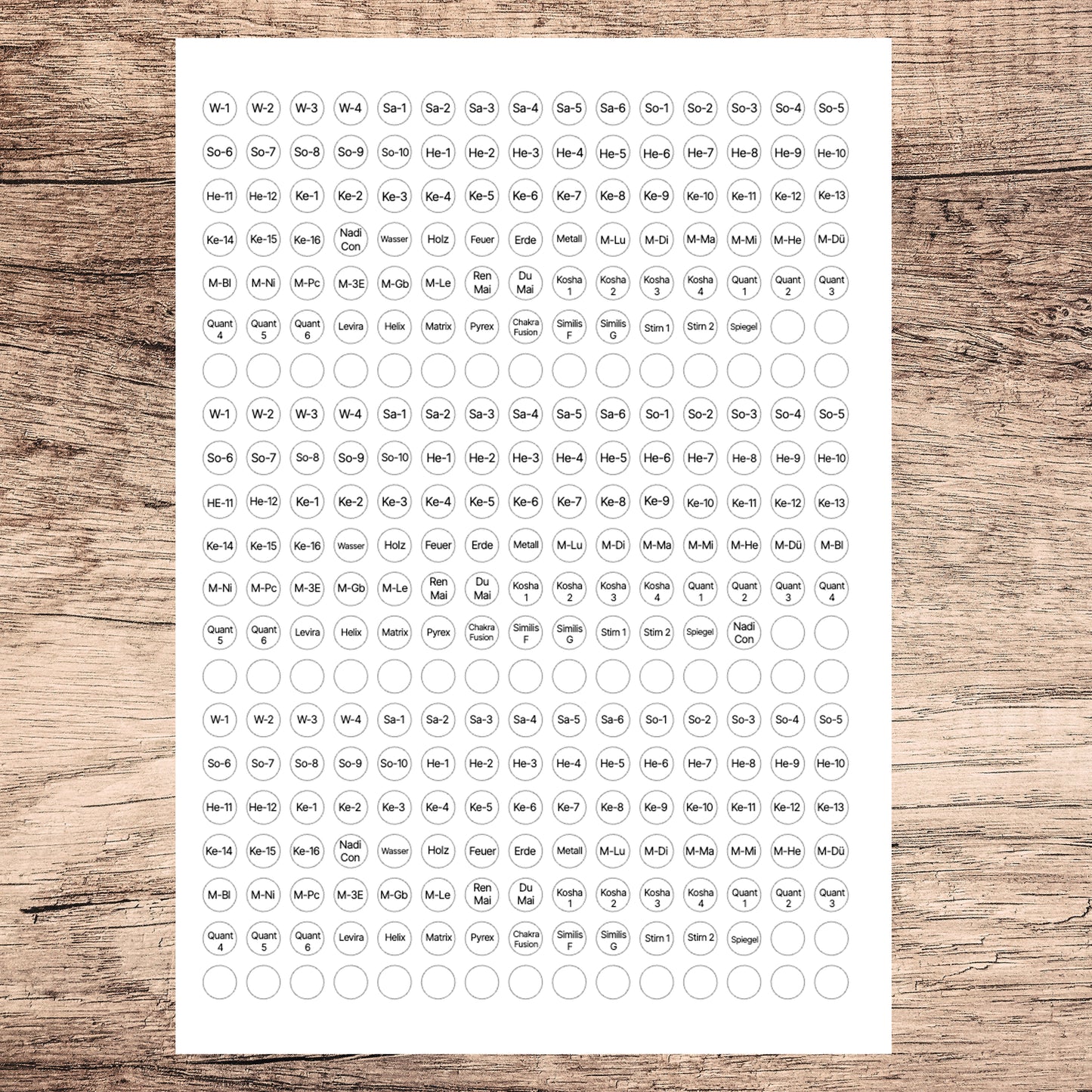 Etiketten-Set für das gesamte Elixier-Sortiment